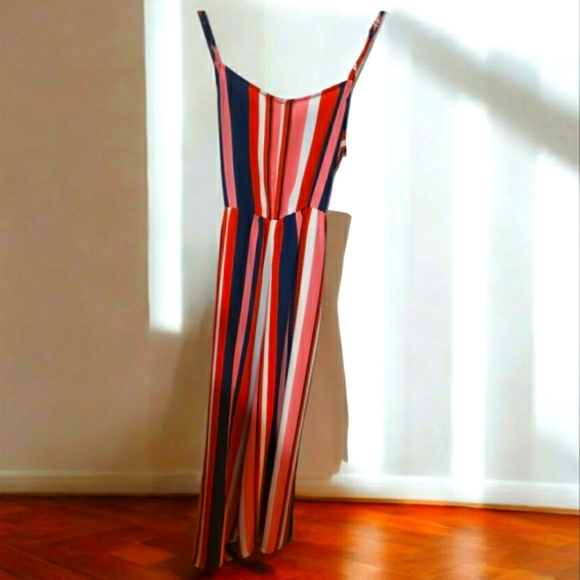 Size Small Multi Color One Piece Pants W /Spaghetti Straps ties around the waist - Picture 1 of 6